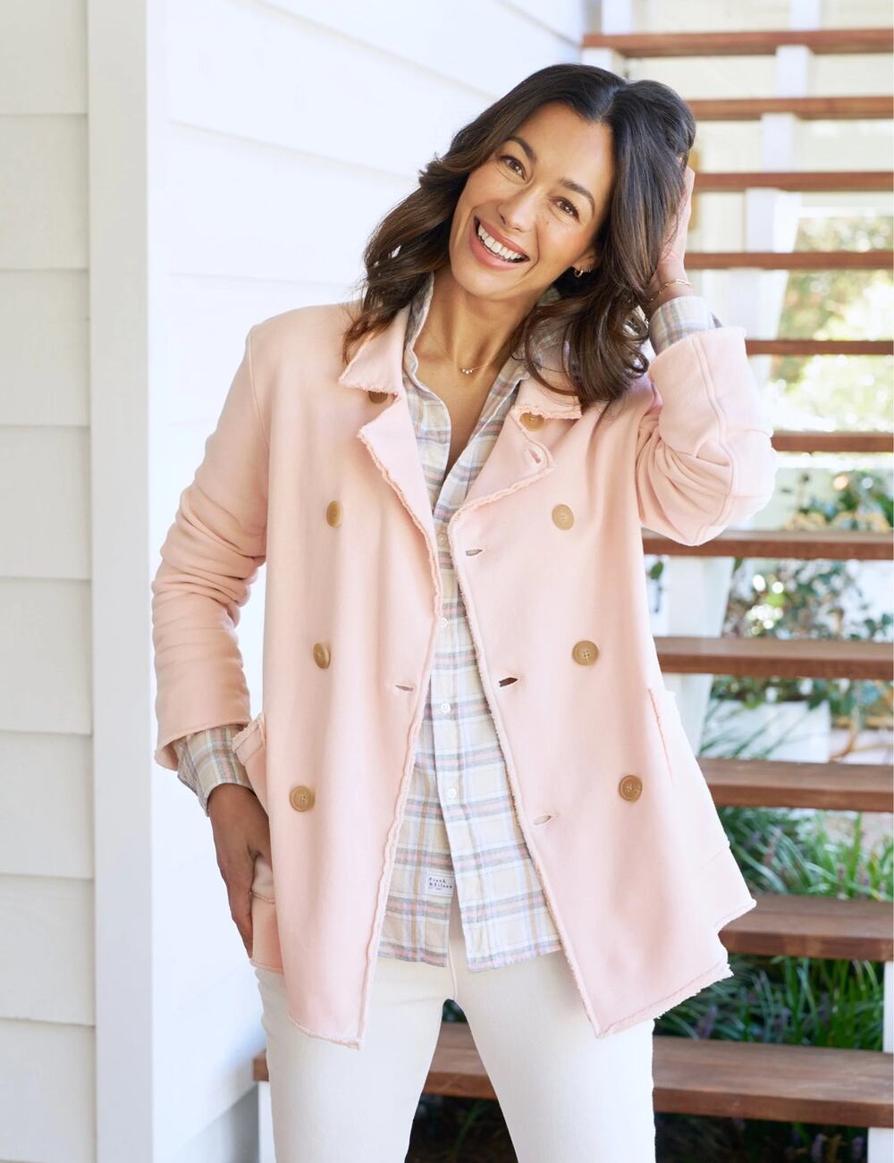 Frank & Eileen S Belfast Sweatshirt Peacoat in Light Pink